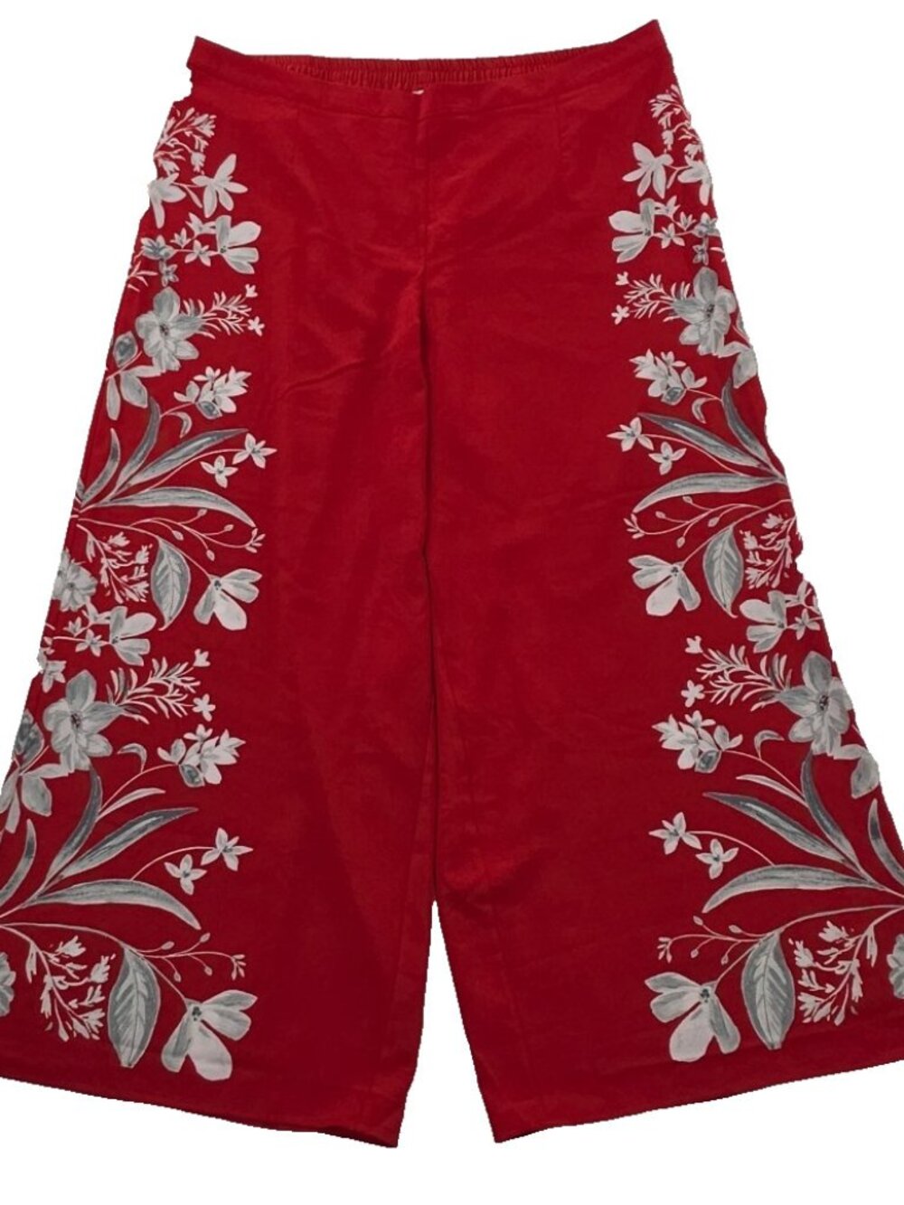 Cato‎ Palazzo Pants Womens 26/28 (44-46/30) Lipstick Red NWT Floral Print NEW